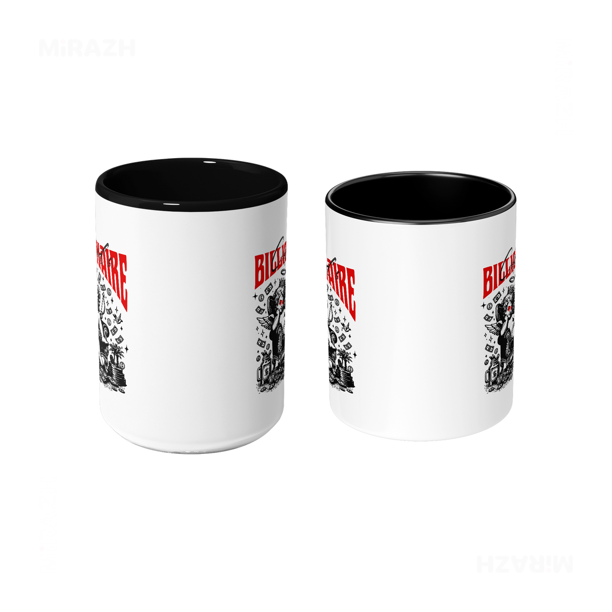 CupidCashThrone Ceramic Mug 09 White Black