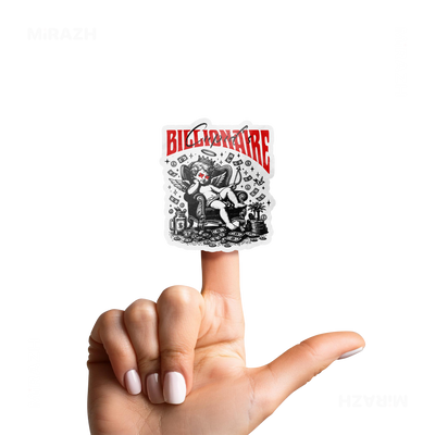 CupidCashThrone Die Cut Outdoor Sticker 02 White