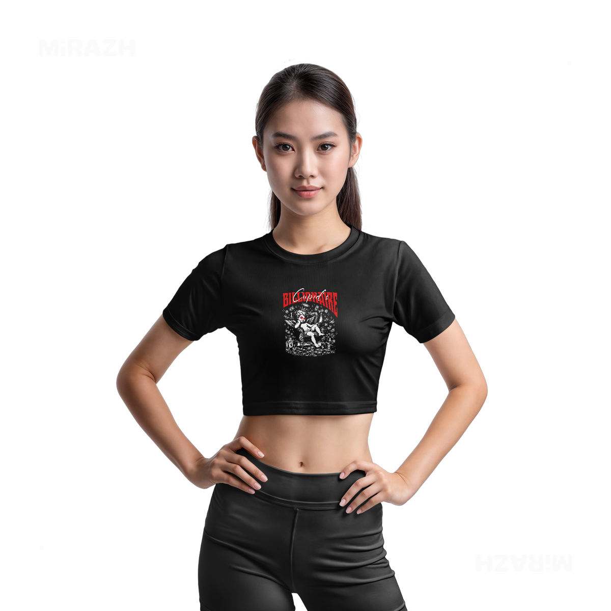 CupidCashThrone Fitted Crop Top 03 Black