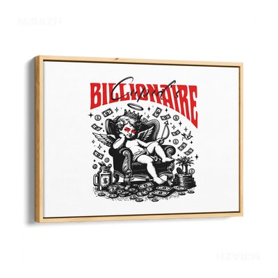 CupidCashThrone Framed Canvas 03 Natural Wood