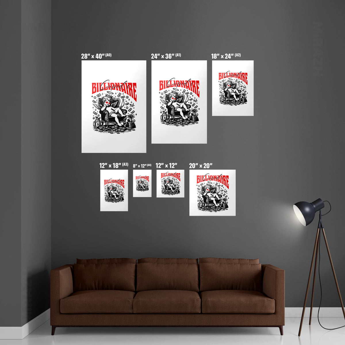 CupidCashThrone Framed Poster 05 Black Aluminum
