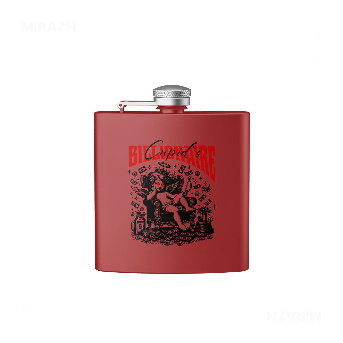 CupidCashThrone Hip Flasks 01 Red
