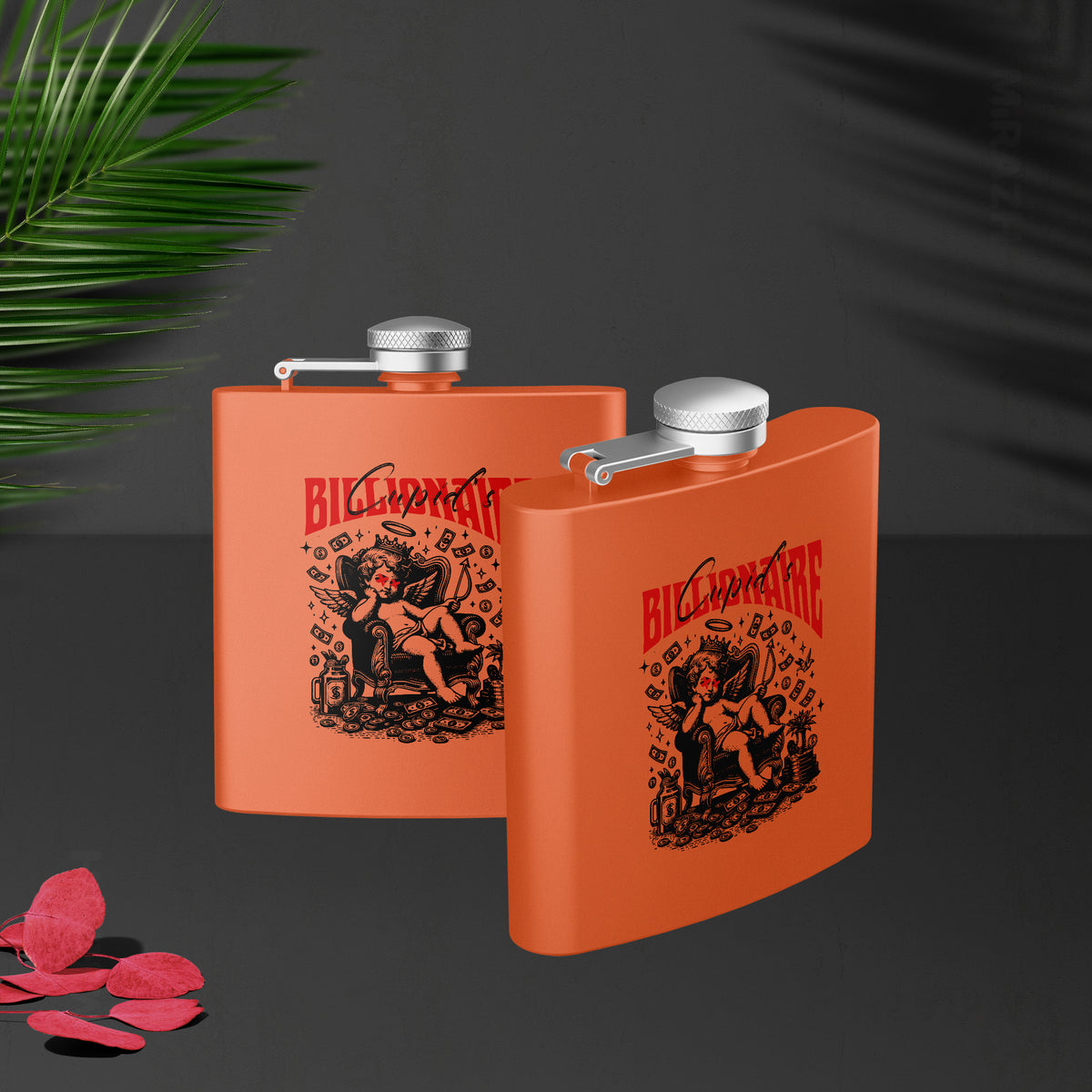 CupidCashThrone Hip Flasks 02 Orange