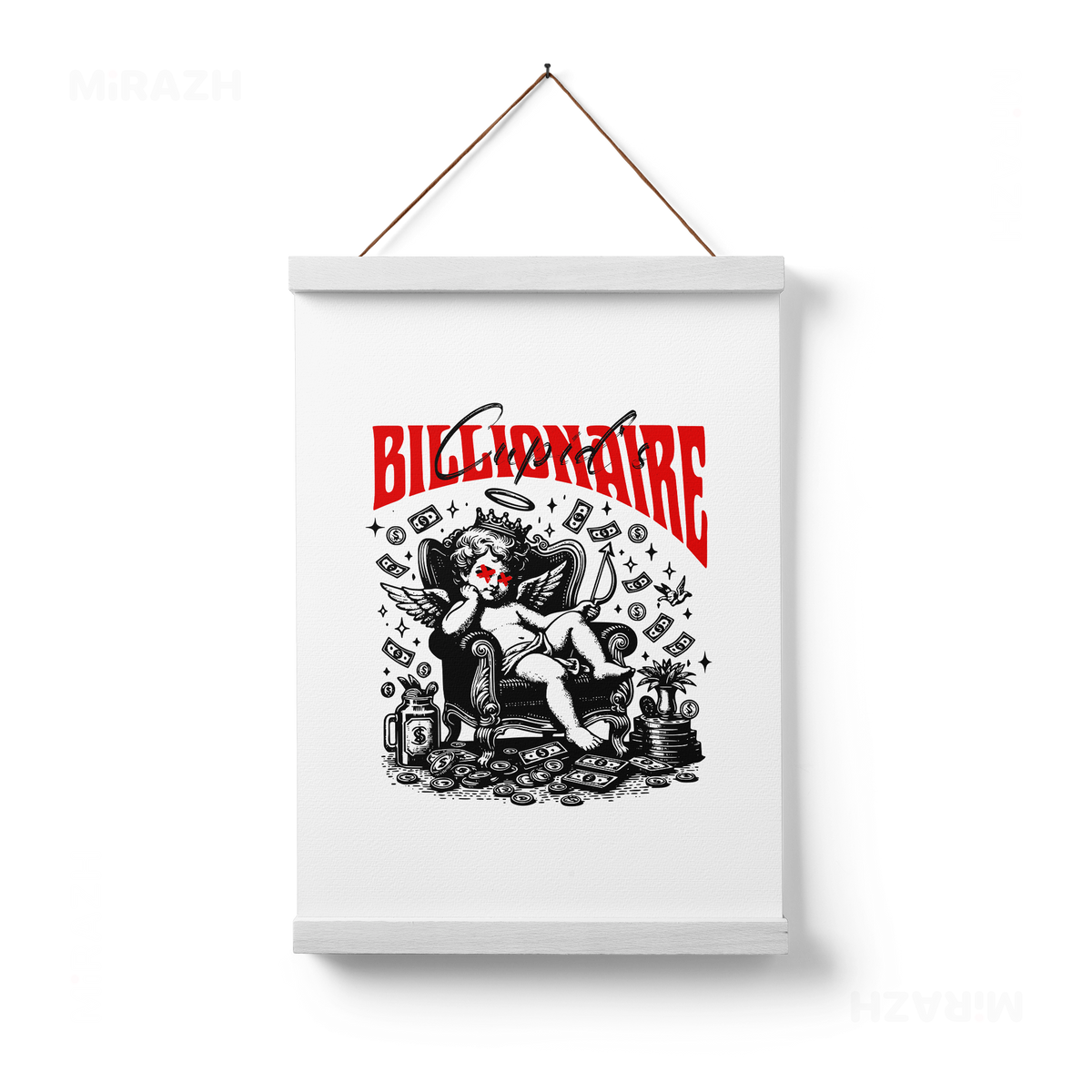 CupidCashThrone Magnetic Hanger Poster 01 White Wood