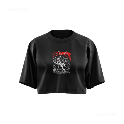CupidCashThrone Over Sized Crop Top 01 Black