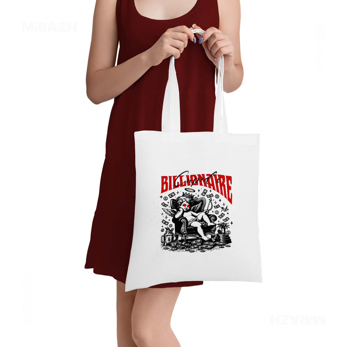 CupidCashThrone Tote Bags 05 White