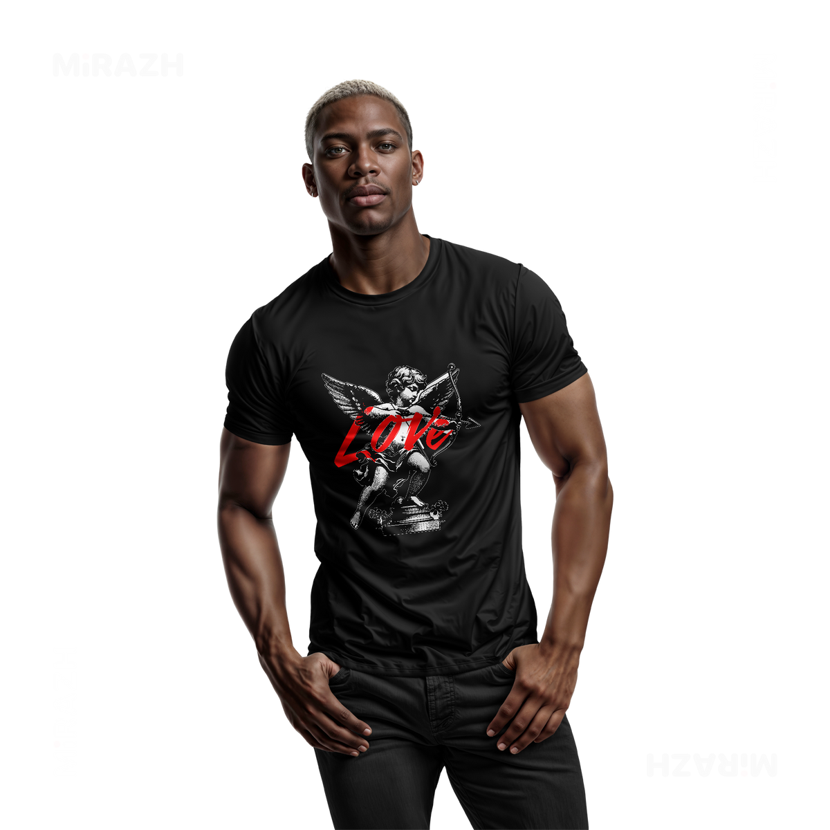 CupidLoveStruck Adult T Shirt 02 Black