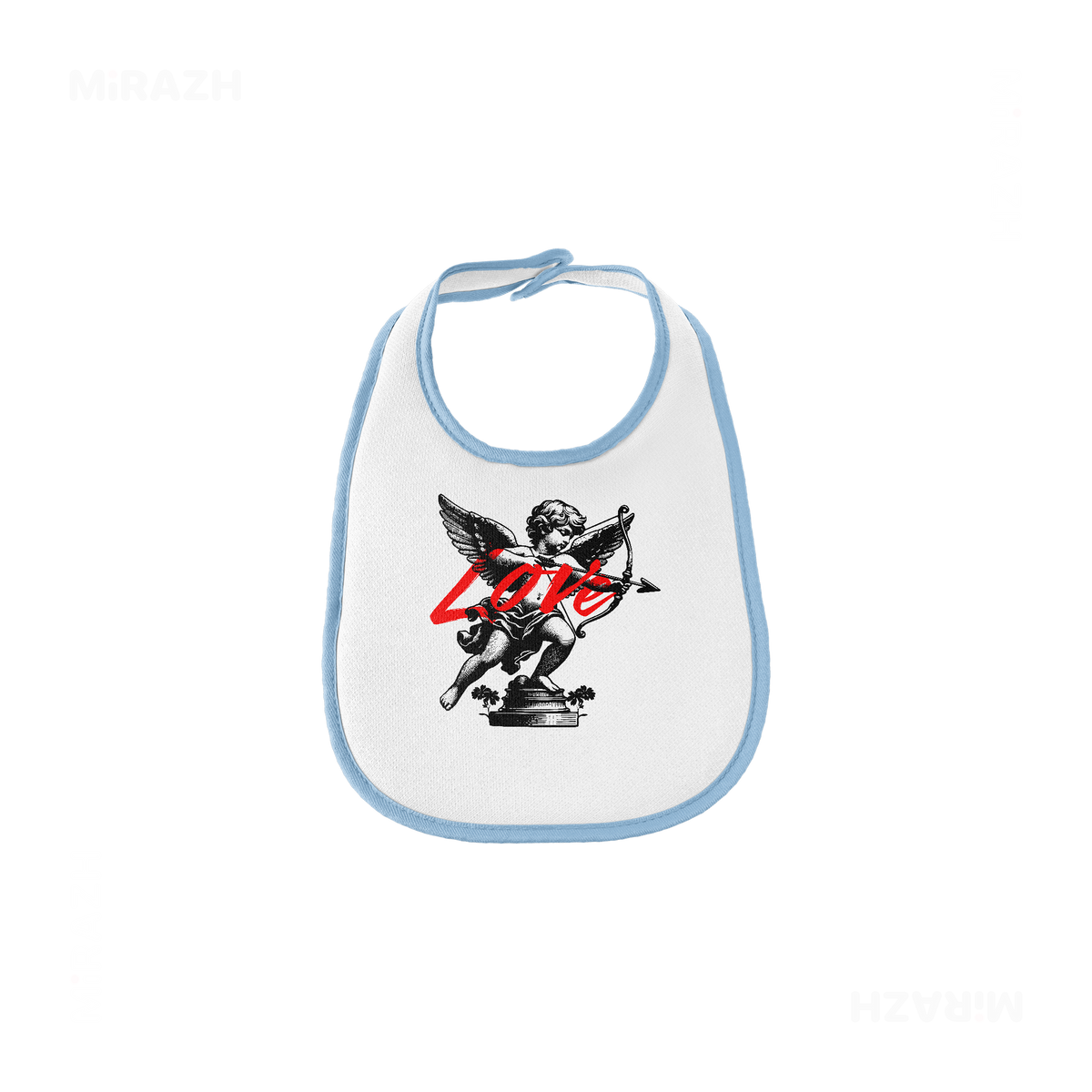 CupidLoveStruck Baby Bibs 01 White Lightblue