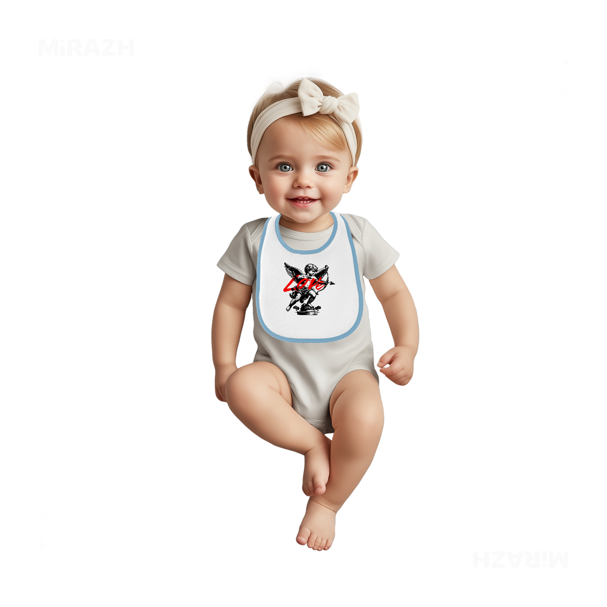 CupidLoveStruck Baby Bibs 02 White Lightblue