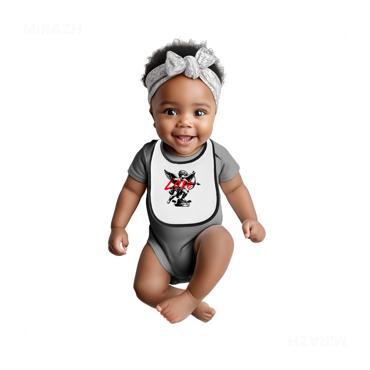 CupidLoveStruck Baby Bibs 04 White Black