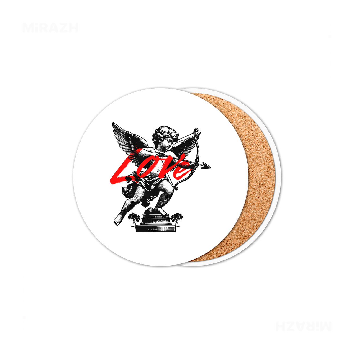 CupidLoveStruck Ceramic Coaster 01 Round