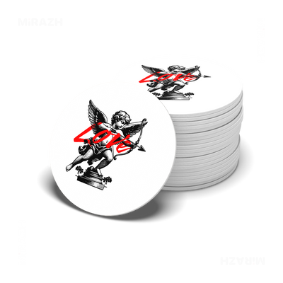 CupidLoveStruck Ceramic Coaster 06 Round