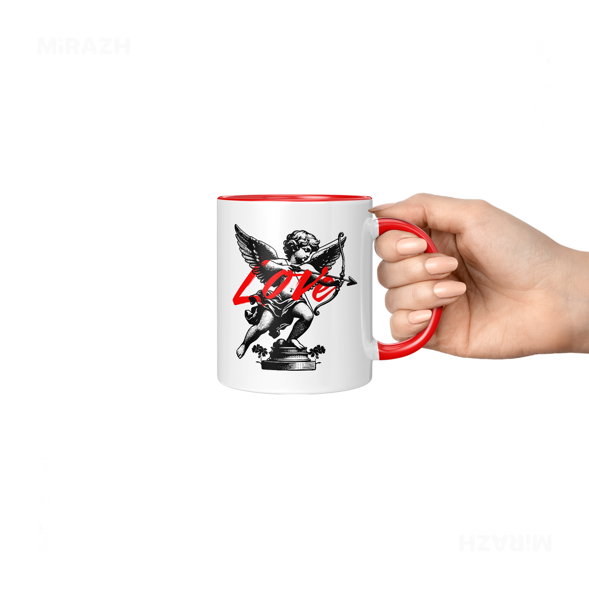 CupidLoveStruck Ceramic Mug 06 White Red