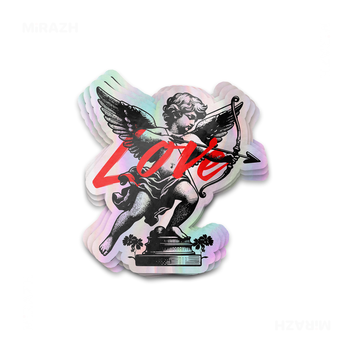 CupidLoveStruck Die Cut Holographic Sticker 01