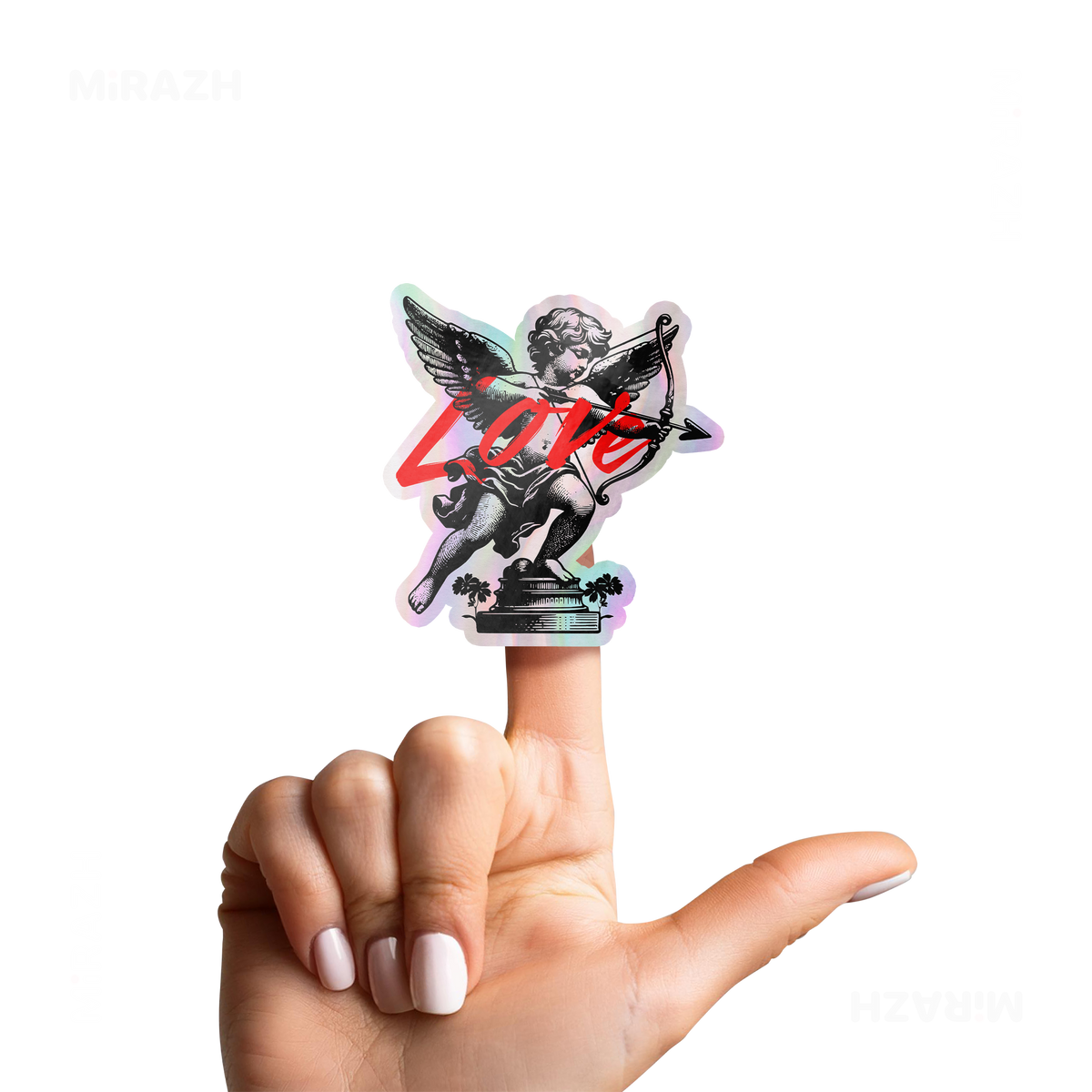 CupidLoveStruck Die Cut Holographic Sticker 02
