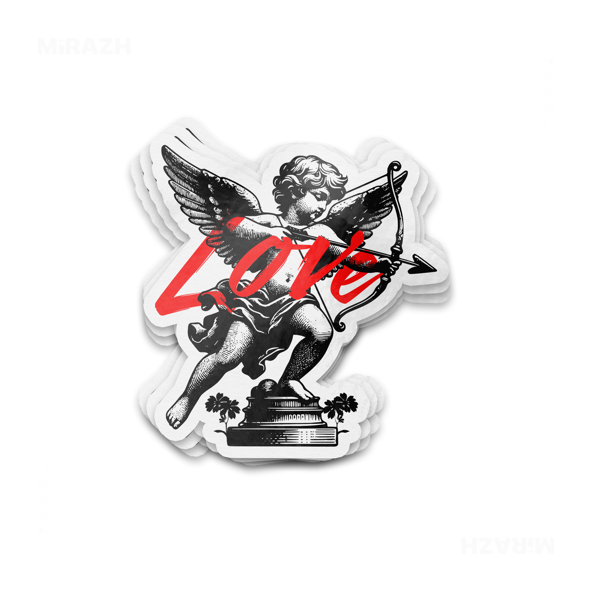 CupidLoveStruck Die Cut Outdoor Sticker 01 White