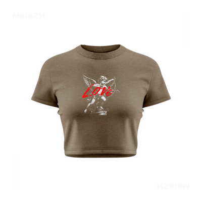 CupidLoveStruck Fitted Crop Top 01 Heather Olive