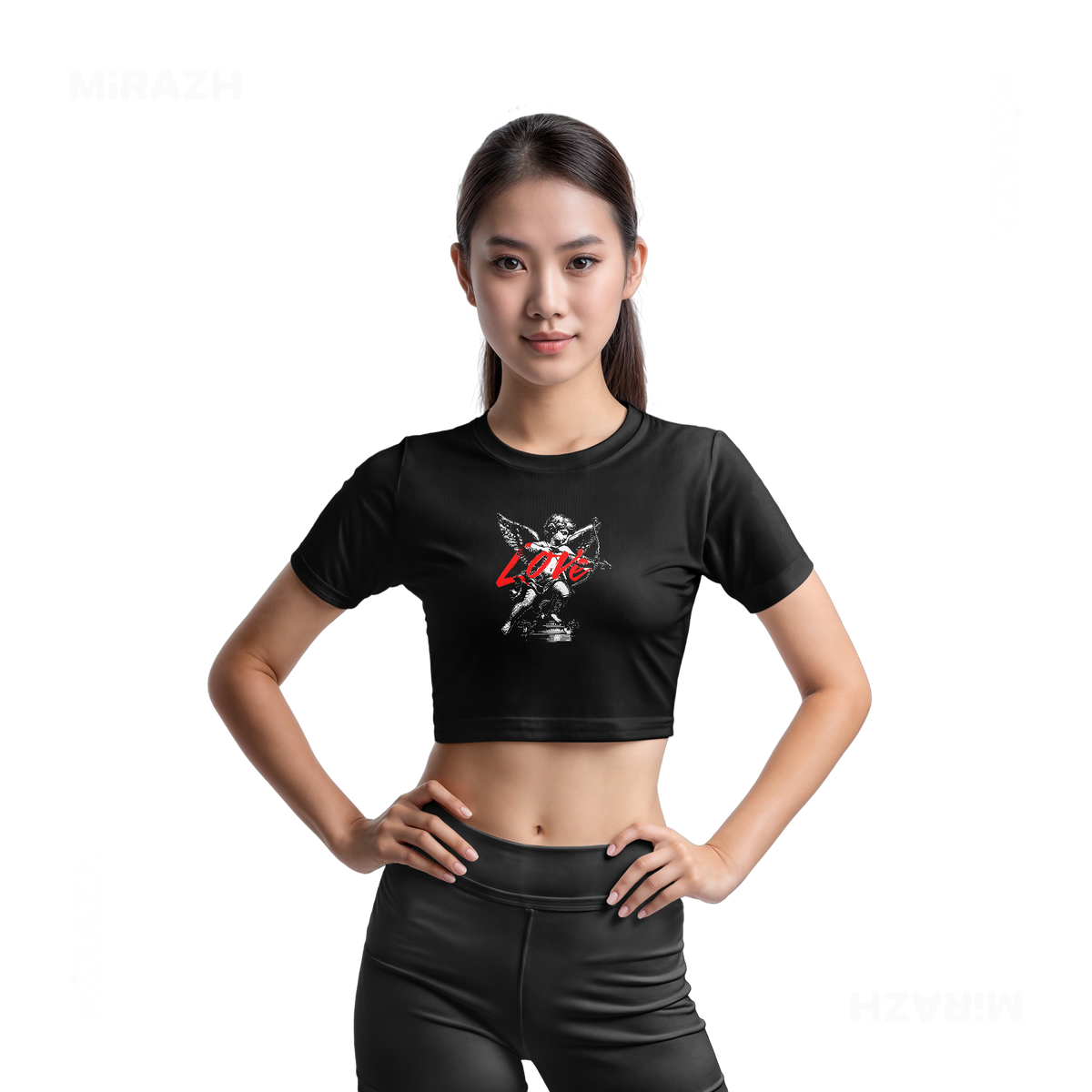 CupidLoveStruck Fitted Crop Top 03 Black