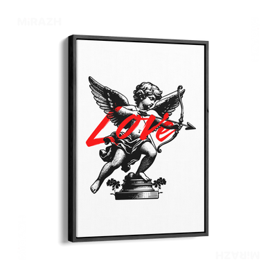 CupidLoveStruck Framed Canvas 01 Black Wood