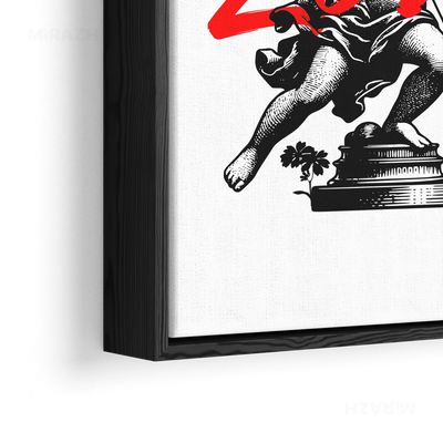 CupidLoveStruck Framed Canvas 02 Black Wood