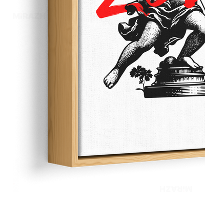 CupidLoveStruck Framed Canvas 02 Natural Wood