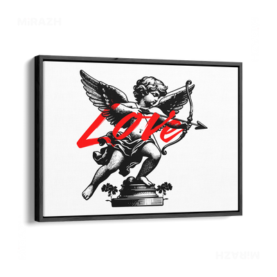 CupidLoveStruck Framed Canvas 03 Black Wood
