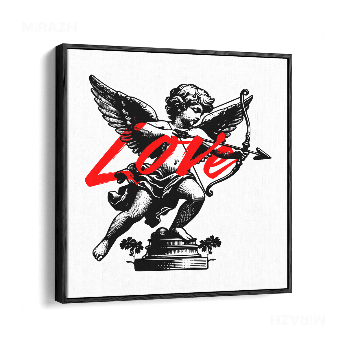 CupidLoveStruck Framed Canvas 04 Black Wood