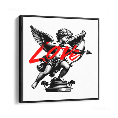 CupidLoveStruck Framed Canvas 04 Black Wood