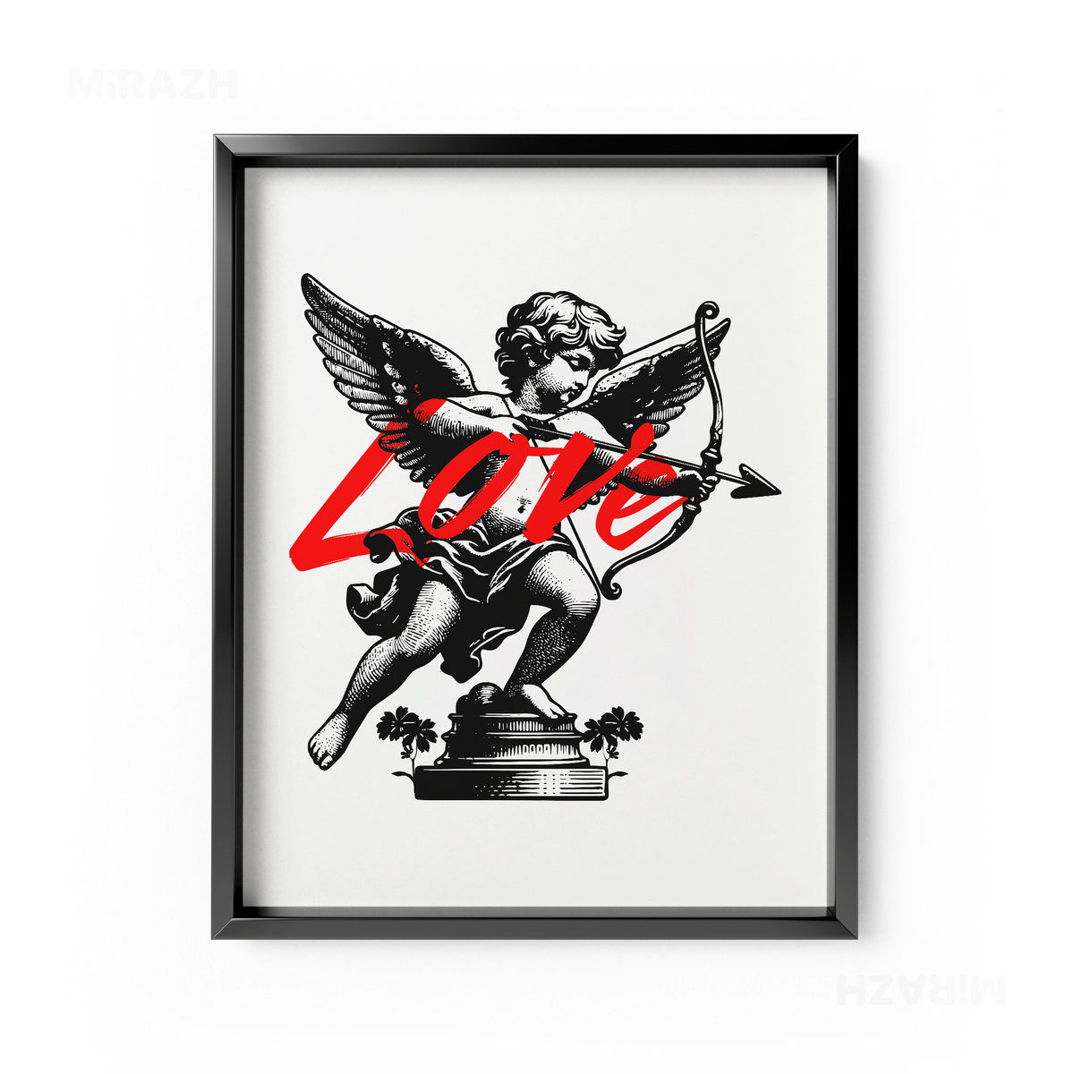 CupidLoveStruck Framed Poster 01 Black Aluminum