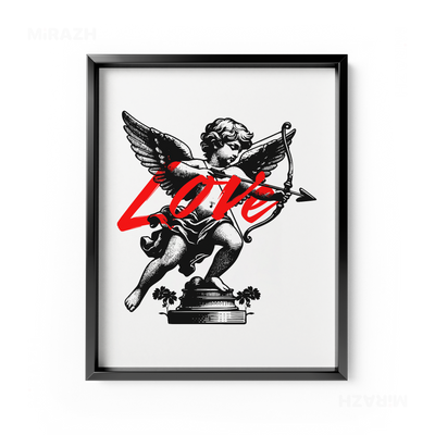 CupidLoveStruck Framed Poster 01 Black Aluminum