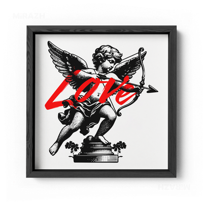 CupidLoveStruck Framed Poster 04 Black Wood