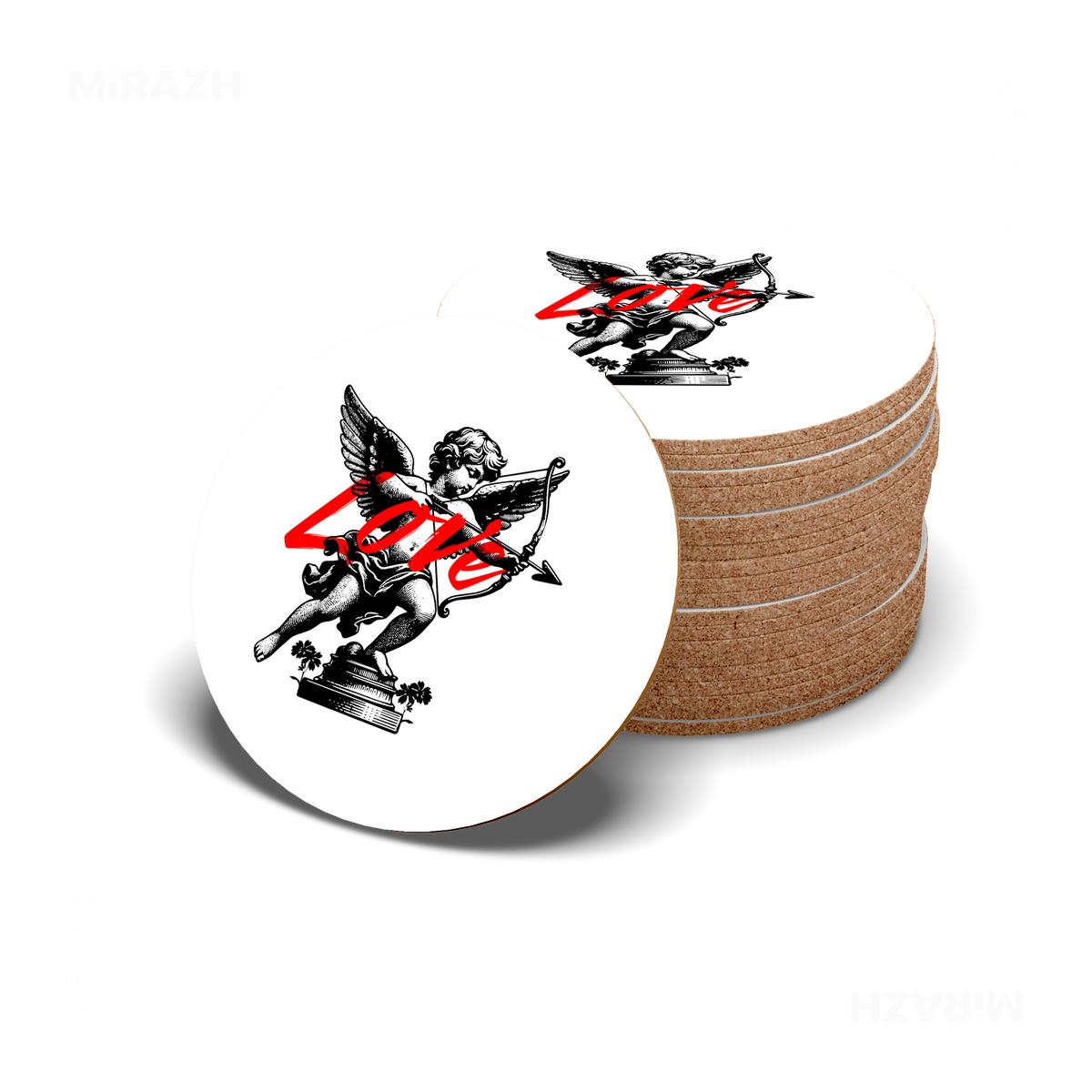 CupidLoveStruck High Gloss Coaster 06 Round