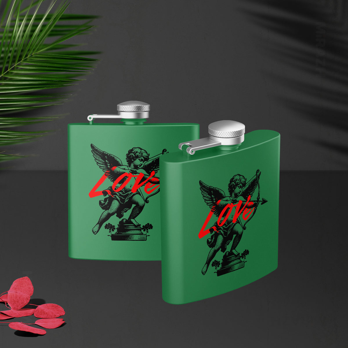 CupidLoveStruck Hip Flasks 02 Green