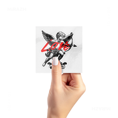 CupidLoveStruck Kiss Cut Sticker 02 White