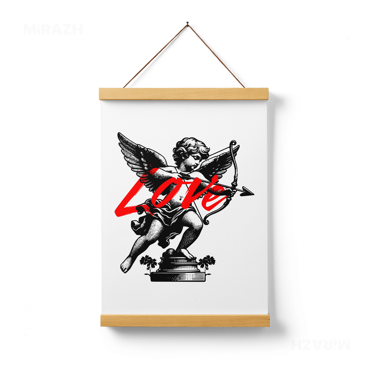 CupidLoveStruck Magnetic Hanger Poster 01 Natural Wood
