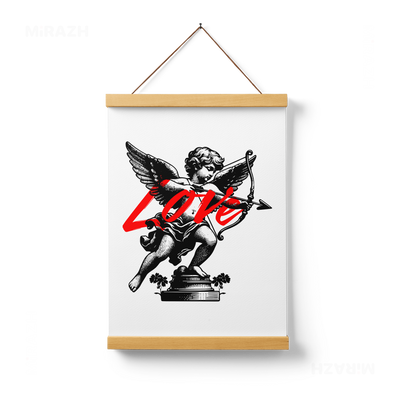 CupidLoveStruck Magnetic Hanger Poster 01 Natural Wood