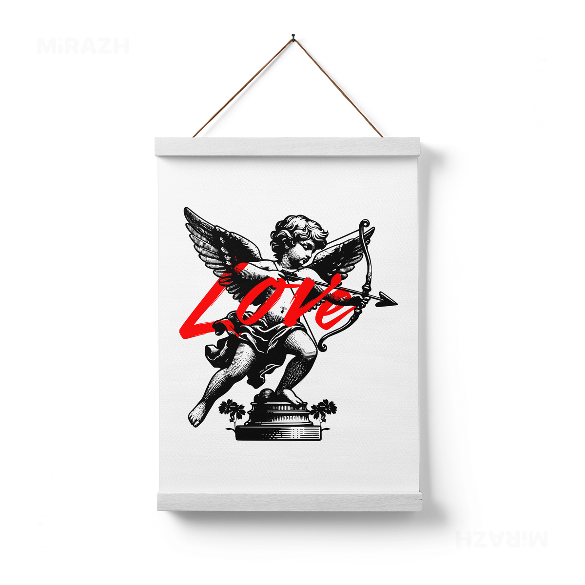 CupidLoveStruck Magnetic Hanger Poster 01 White Wood