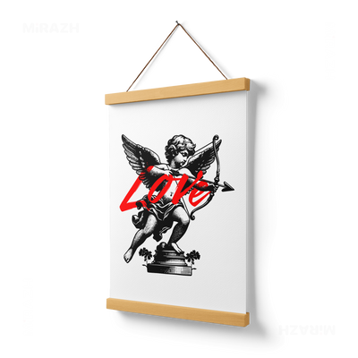 CupidLoveStruck Magnetic Hanger Poster 03 Natural Wood