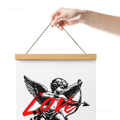 CupidLoveStruck Magnetic Hanger Poster 05 Natural Wood