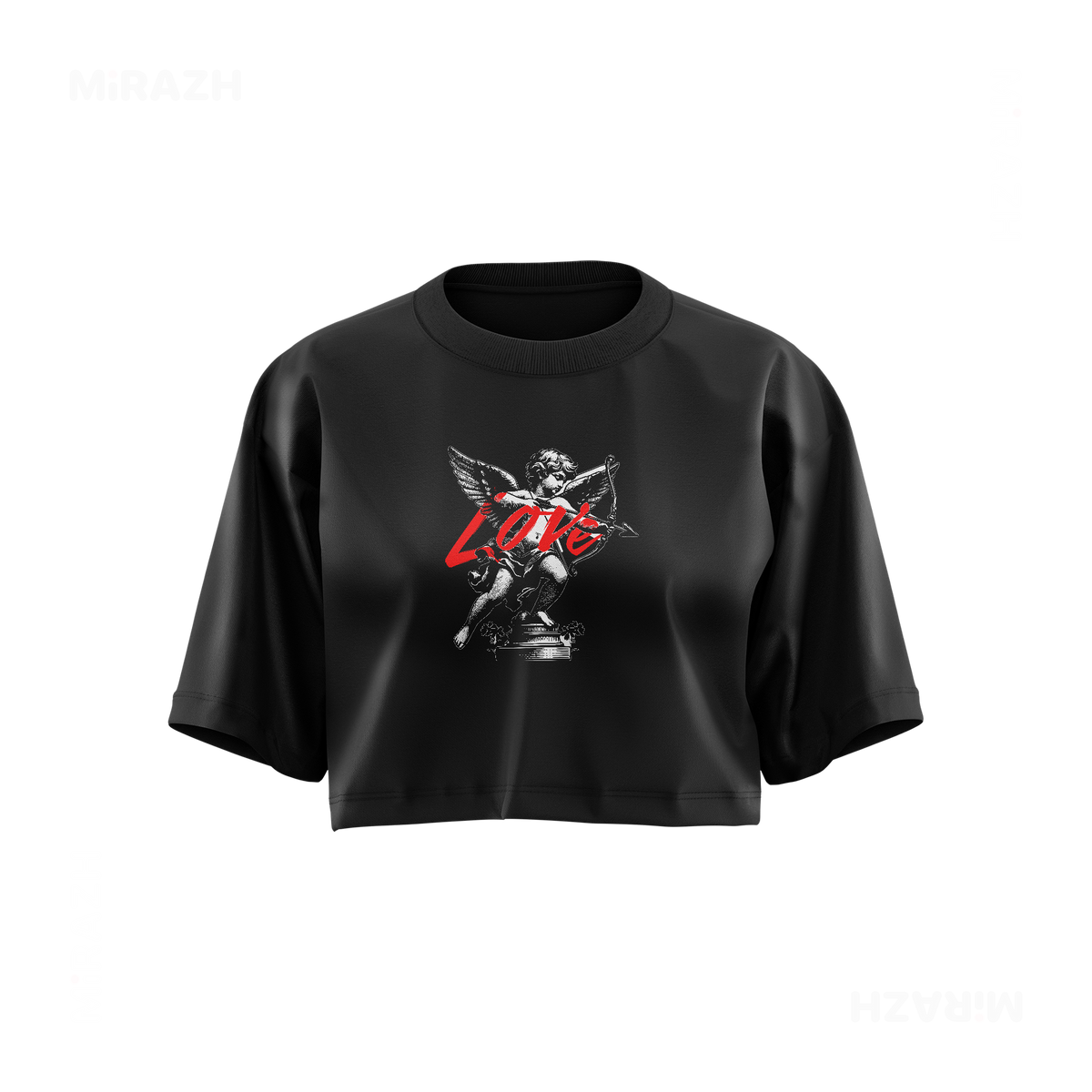 CupidLoveStruck Over Sized Crop Top 01 Black