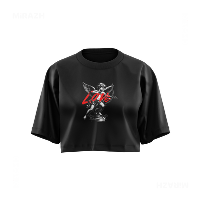 CupidLoveStruck Over Sized Crop Top 01 Black
