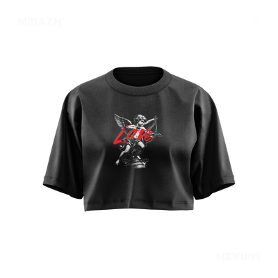 CupidLoveStruck Over Sized Crop Top 01 Faded Black