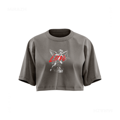 CupidLoveStruck Over Sized Crop Top 01 Faded Grey