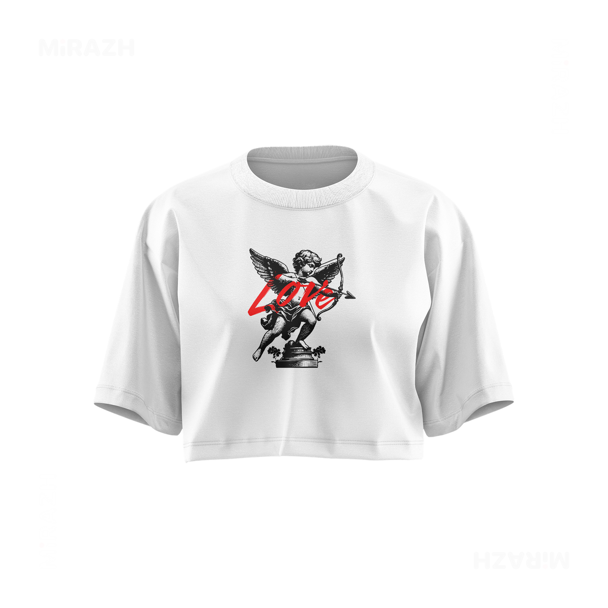 CupidLoveStruck Over Sized Crop Top 01 White