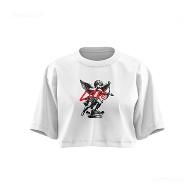 CupidLoveStruck Over Sized Crop Top 01 White
