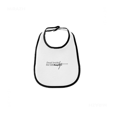 DeadInsideButStillMashti Baby Bibs 01 White Black