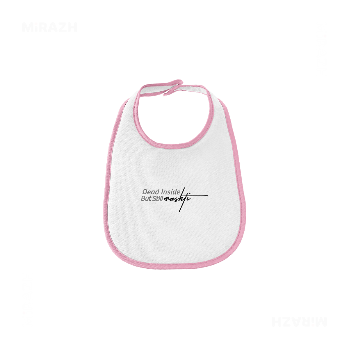 DeadInsideButStillMashti Baby Bibs 01 White Pink
