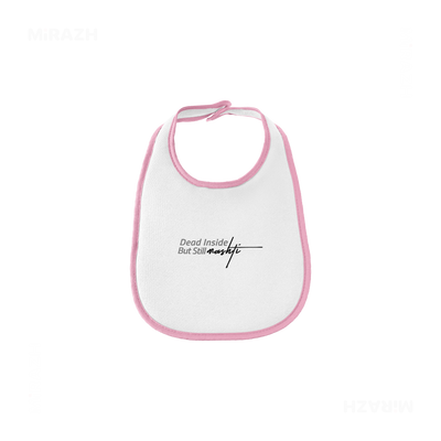 DeadInsideButStillMashti Baby Bibs 01 White Pink