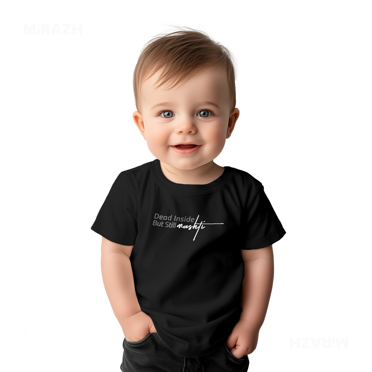 DeadInsideButStillMashti Baby T Shirt 03 Black