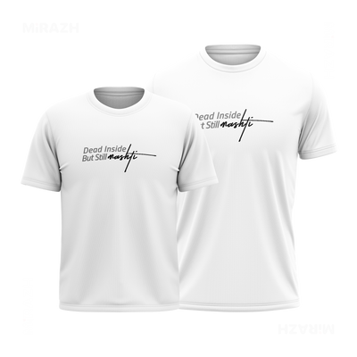 DeadInsideButStillMashti Couple T Shirt 01 White